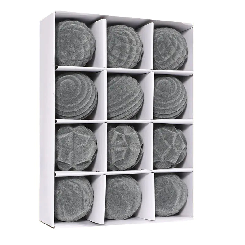 12er-Pack Samt-Weihnachtsbaumkugeln - Plastikkugeln