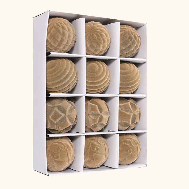 12er-Pack Samt-Weihnachtsbaumkugeln - Plastikkugeln