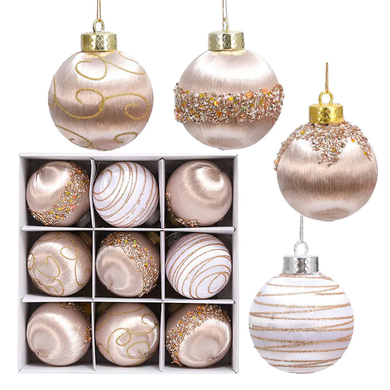 8cm Weihnachtsschaumbälle (9 Stück) für Baumschmuck