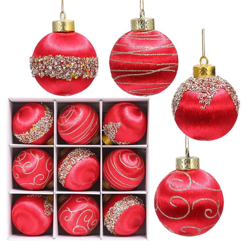 8cm Weihnachtsschaumbälle (9 Stück) für Baumschmuck