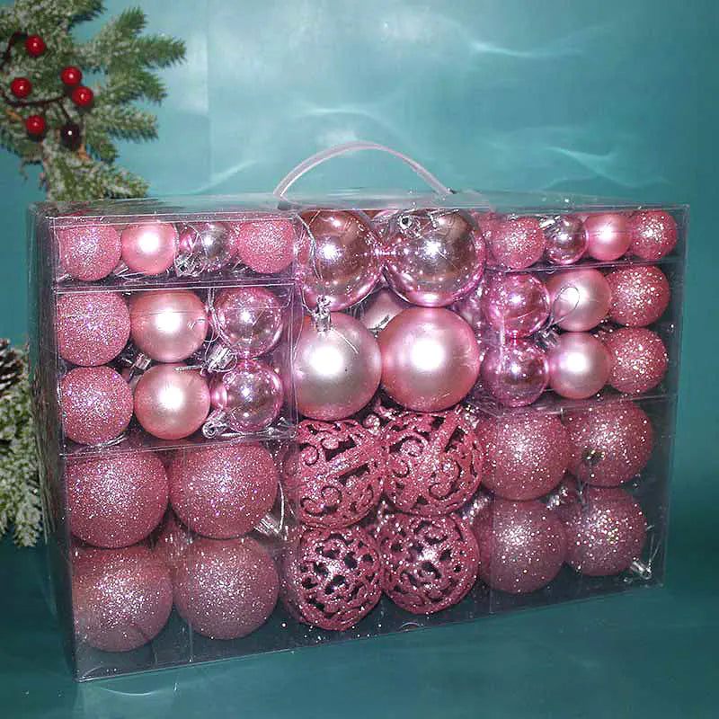 100-teiliges Weihnachtskugel-Set 3-6cm PVC-Dekor