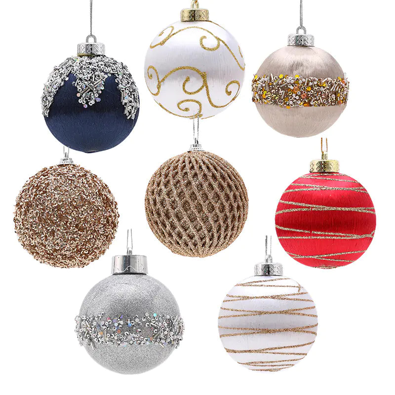 8cm Weihnachtsschaumbälle (9 Stück) für Baumschmuck