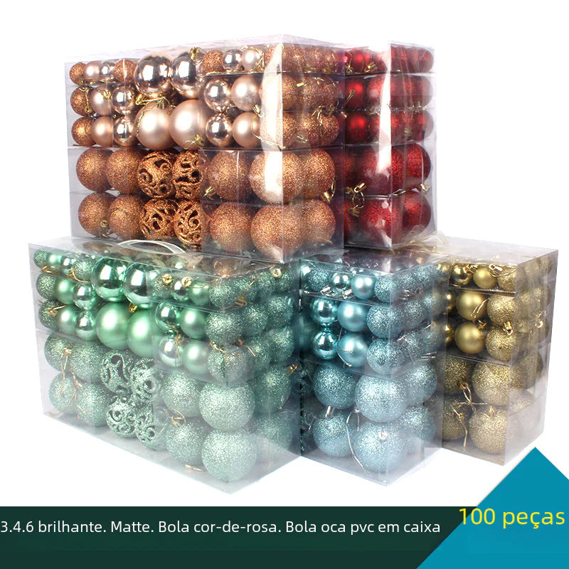 100-teiliges Weihnachtskugel-Set 3-6cm PVC-Dekor