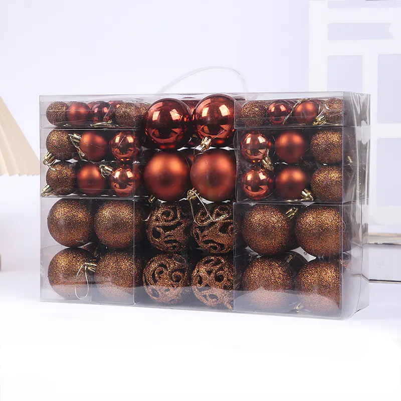 100-teiliges Weihnachtskugel-Set 3-6cm PVC-Dekor