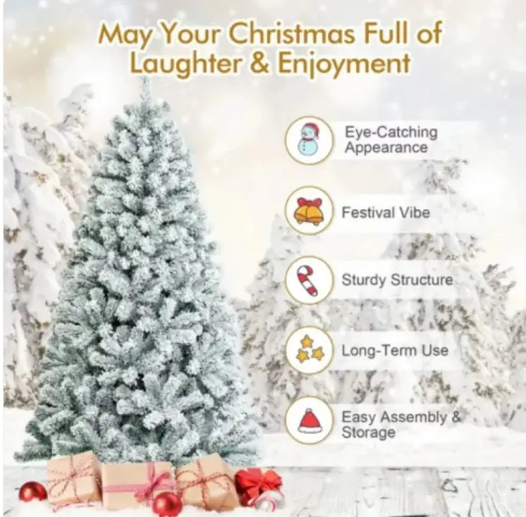 7,5 Fuß Schneebedeckter Weihnachtsbaum