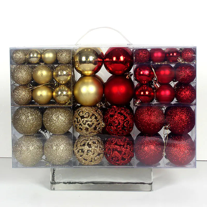 100-teiliges Weihnachtskugel-Set 3-6cm PVC-Dekor