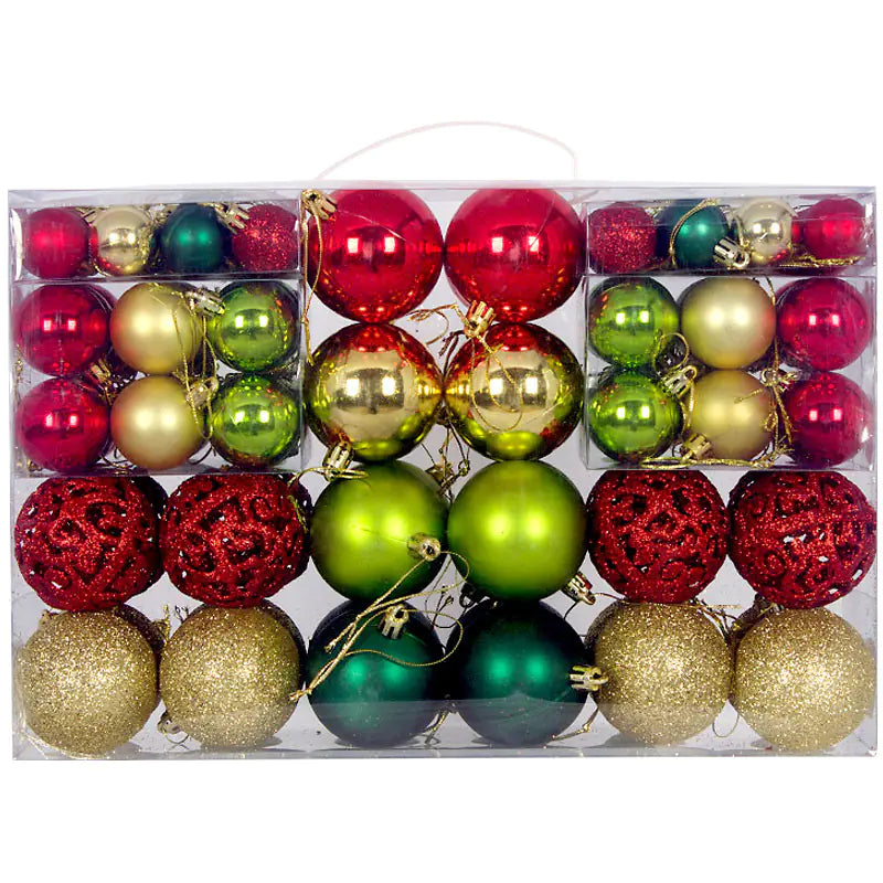 100-teiliges Weihnachtskugel-Set 3-6cm PVC-Dekor