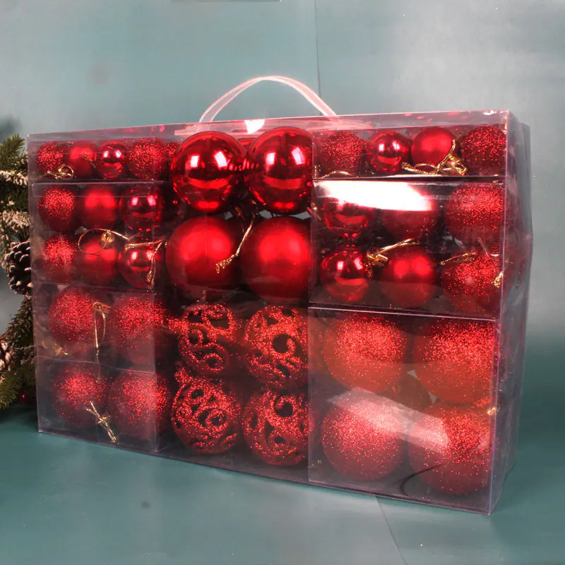 100-teiliges Weihnachtskugel-Set 3-6cm PVC-Dekor